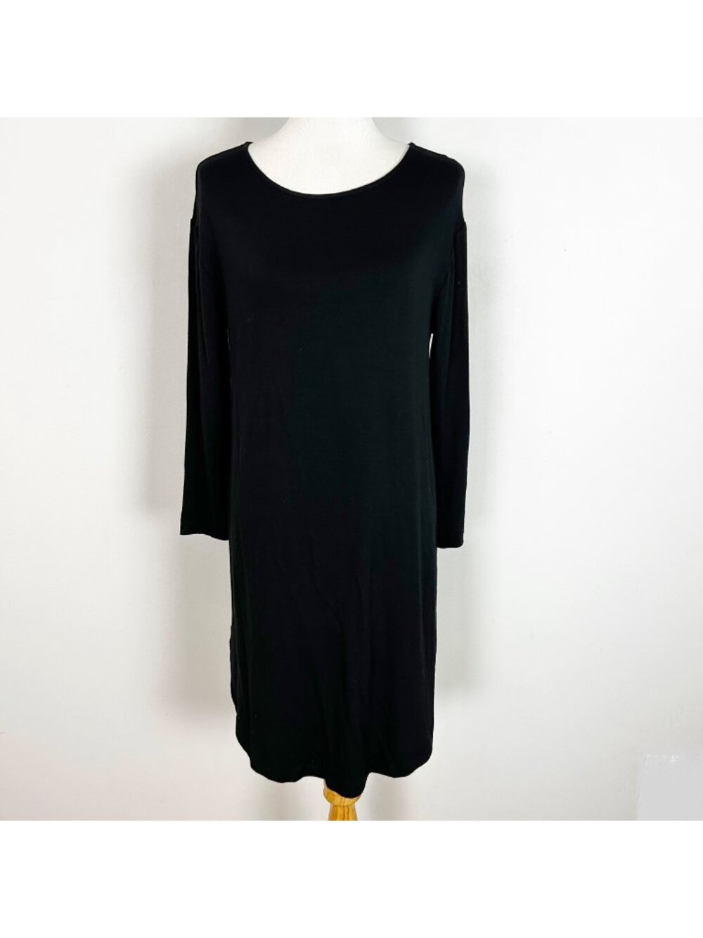 NEW Lou & Grey Black Fleece Lined Sweatshirt Dress Classic Cozy Size Medium Wome
